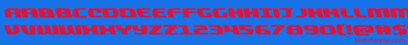 quickeningleft Font – Red Fonts on Blue Background