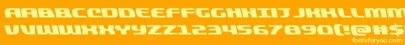 フォントquickeningleft – オレンジの背景に黄色の文字