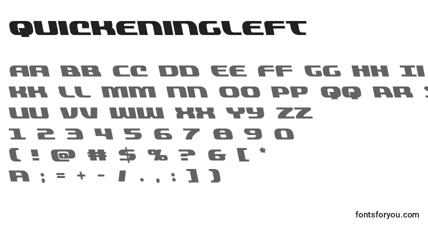 Quickeningleft (137835) Font – alphabet, numbers, special characters