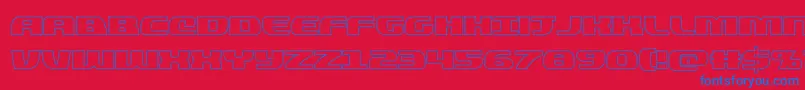 quickeningout Font – Blue Fonts on Red Background