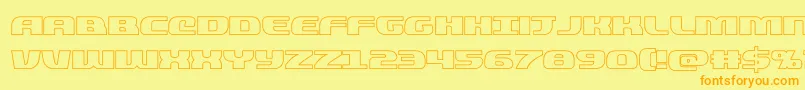 Fonte quickeningout – fontes laranjas em um fundo amarelo