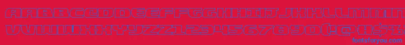 quickeningout Font – Blue Fonts on Red Background