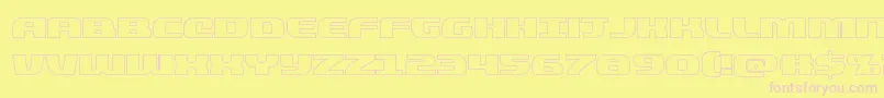 quickeningout Font – Pink Fonts on Yellow Background