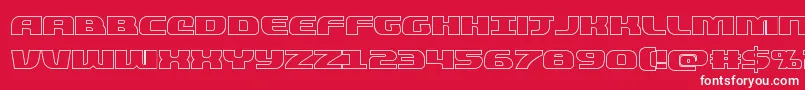 フォントquickeningout – 赤い背景に白い文字