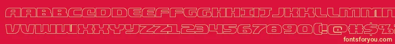 quickeningout Font – Yellow Fonts on Red Background