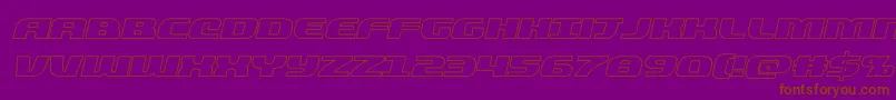 フォントquickeningoutital – 紫色の背景に茶色のフォント