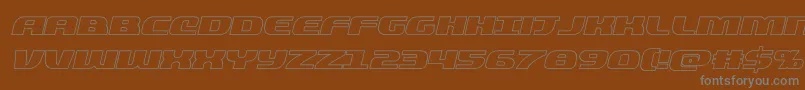 quickeningoutital-Schriftart – Graue Schriften auf braunem Hintergrund
