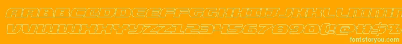 フォントquickeningoutital – オレンジの背景に緑のフォント