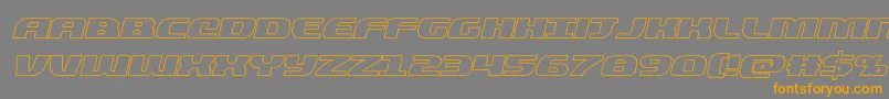 Weitere Informationen zur quickeningoutital-Schriftart quickeningoutital-Schriftart – Orangefarbene Schriften auf grauem Hintergrund