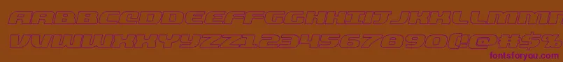 Weitere Informationen zur quickeningoutital-Schriftart quickeningoutital-Schriftart – Violette Schriften auf braunem Hintergrund