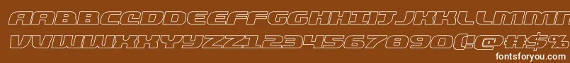 フォントquickeningoutital – 茶色の背景に白い文字