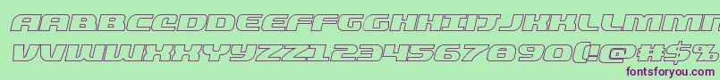 quickeningoutital Font – Purple Fonts on Green Background