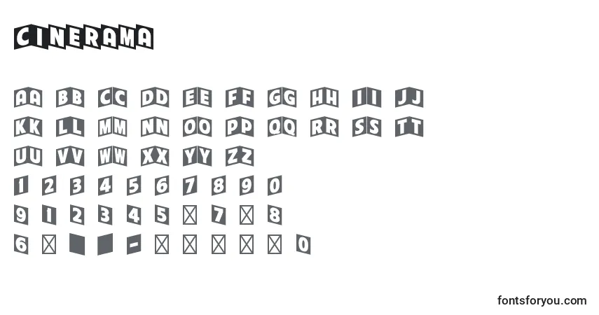 Шрифт Cinerama – алфавит, цифры, специальные символы