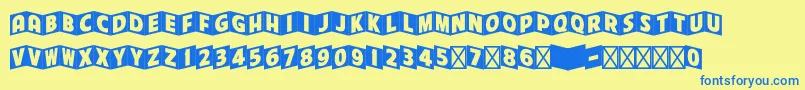 Cinerama Font – Blue Fonts on Yellow Background