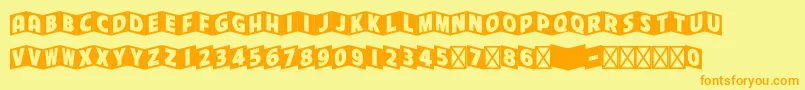 Cinerama Font – Orange Fonts on Yellow Background