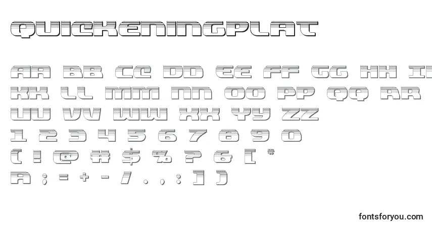 Шрифт Quickeningplat (137841) – алфавит, цифры, специальные символы