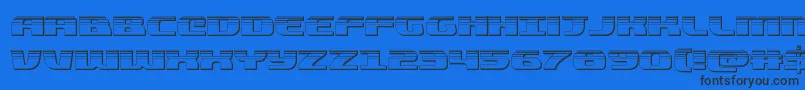 quickeningplat Font – Black Fonts on Blue Background