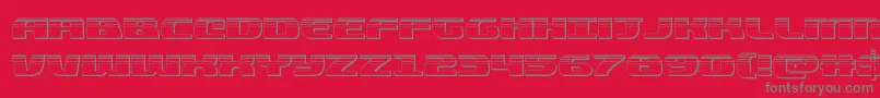 quickeningplat Font – Gray Fonts on Red Background