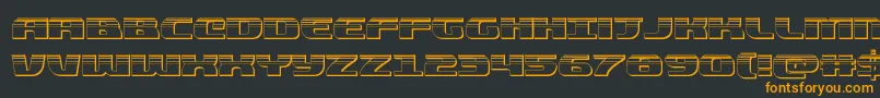 quickeningplat-Schriftart – Orangefarbene Schriften auf schwarzem Hintergrund