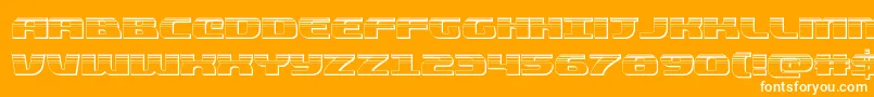 フォントquickeningplat – オレンジの背景に白い文字