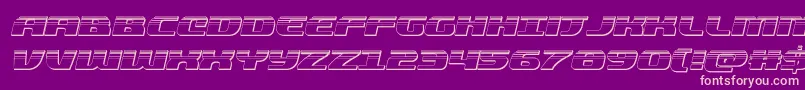 Fonte quickeningplatital – fontes rosa em um fundo violeta