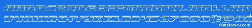 Fonte quickeningplatital – fontes amarelas em um fundo azul