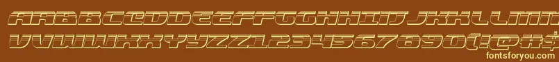 quickeningplatital-Schriftart – Gelbe Schriften auf braunem Hintergrund
