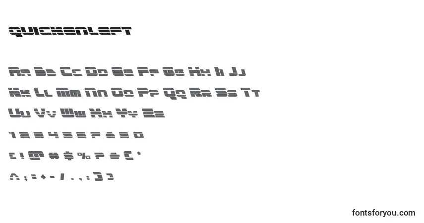 Шрифт Quickenleft (137845) – алфавит, цифры, специальные символы