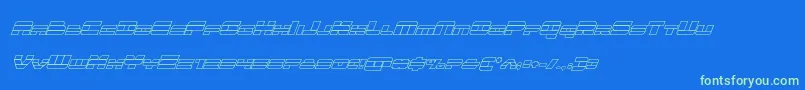 quickenoutital Font – Green Fonts on Blue Background