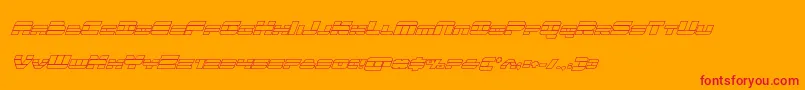 quickenoutital-Schriftart – Rote Schriften auf orangefarbenem Hintergrund