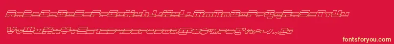 Fonte quickenoutital – fontes amarelas em um fundo vermelho