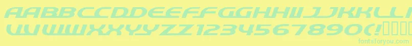 Fonte QuickExpress – fontes verdes em um fundo amarelo