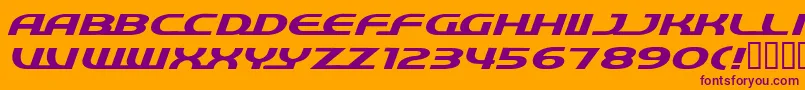 Fonte QuickExpress – fontes roxas em um fundo laranja