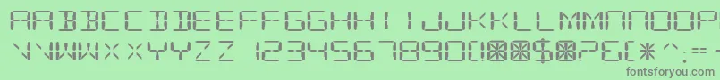 Czcionka DigitalReadoutExpupright – szare czcionki na zielonym tle