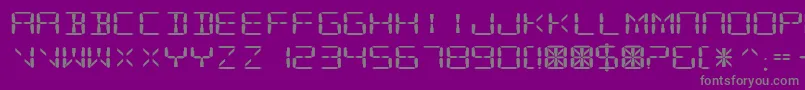 Шрифт DigitalReadoutExpupright – серые шрифты на фиолетовом фоне