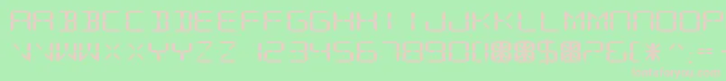 DigitalReadoutExpupright Font – Pink Fonts on Green Background