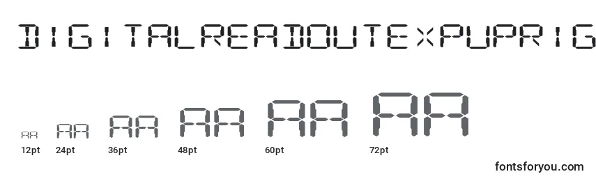 Размеры шрифта DigitalReadoutExpupright