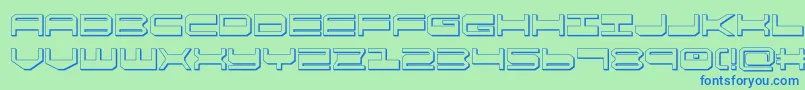 quickgear3d Font – Blue Fonts on Green Background