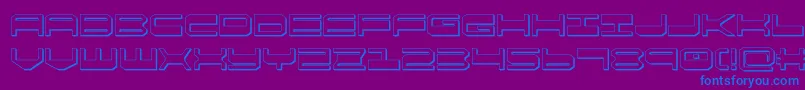 フォントquickgear3d – 紫色の背景に青い文字