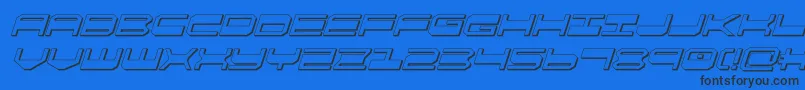 quickgear3dital Font – Black Fonts on Blue Background