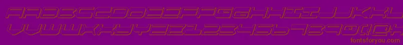 quickgear3dital-Schriftart – Braune Schriften auf violettem Hintergrund