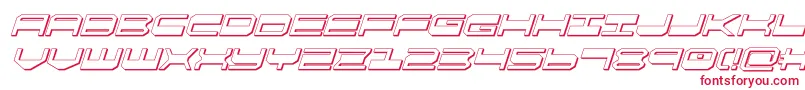 フォントquickgear3dital – 白い背景に赤い文字