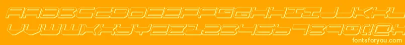 フォントquickgear3dital – オレンジの背景に黄色の文字