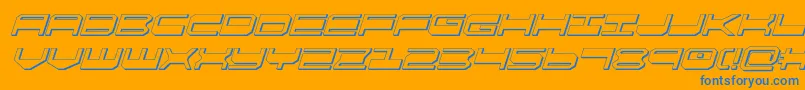 quickgear3dital Font – Blue Fonts on Orange Background