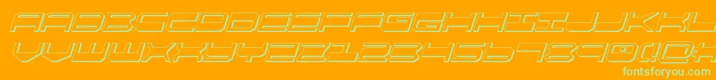 quickgear3dital Font – Green Fonts on Orange Background