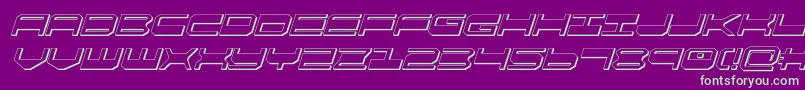 quickgear3dital Font – Green Fonts on Purple Background