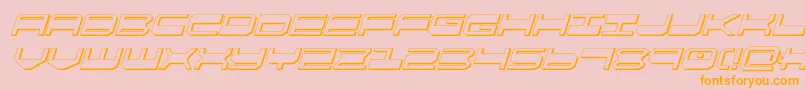 quickgear3dital-Schriftart – Orangefarbene Schriften auf rosa Hintergrund