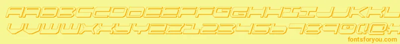 quickgear3dital Font – Orange Fonts on Yellow Background