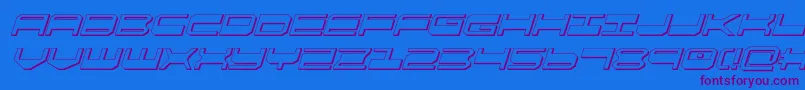 quickgear3dital Font – Purple Fonts on Blue Background