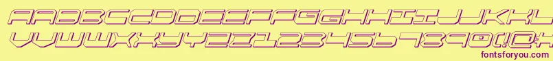 quickgear3dital Font – Purple Fonts on Yellow Background